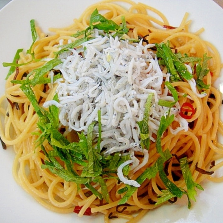 しらすと大葉の和風パスタ レシピ 作り方 By Mint74 楽天レシピ